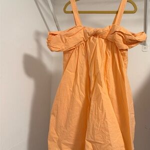 Zara Kids Vibrant Off the Shoulder Orange Dress